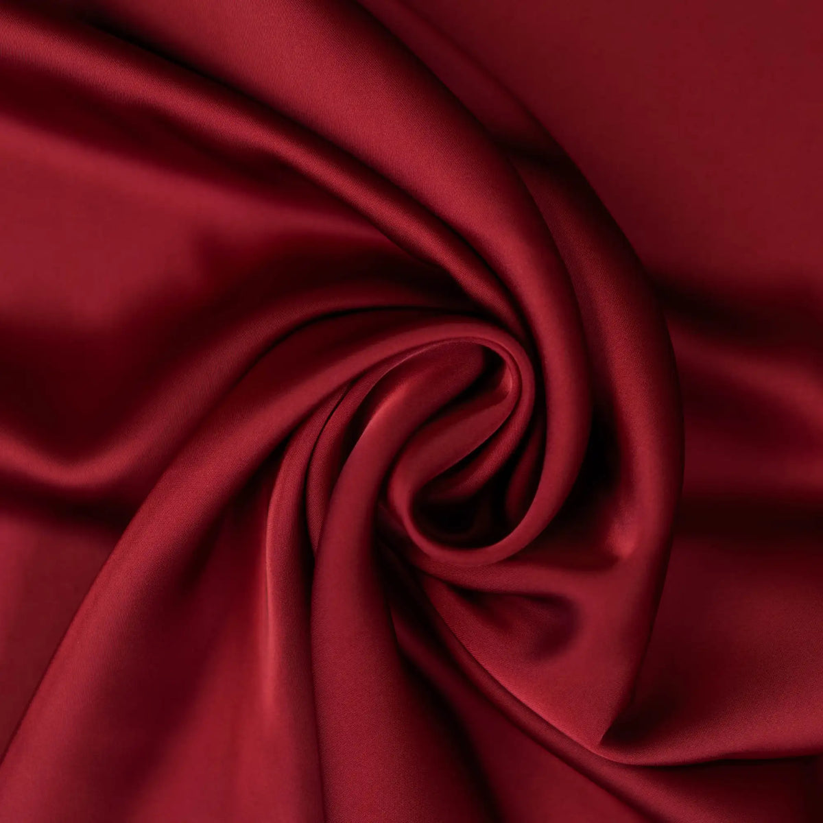 Rust Faux Acetate Satin — mid-weight double-faced polyester satin with a delustered finish, fluid drape and slight stretch