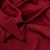 Rust Faux Acetate Satin — mid-weight double-faced polyester satin with a delustered finish, fluid drape and slight stretch