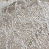 Ivory Feather Tulle — featuring sequins, 40% nylon 40% rayon 20% polyester, 130cm wide