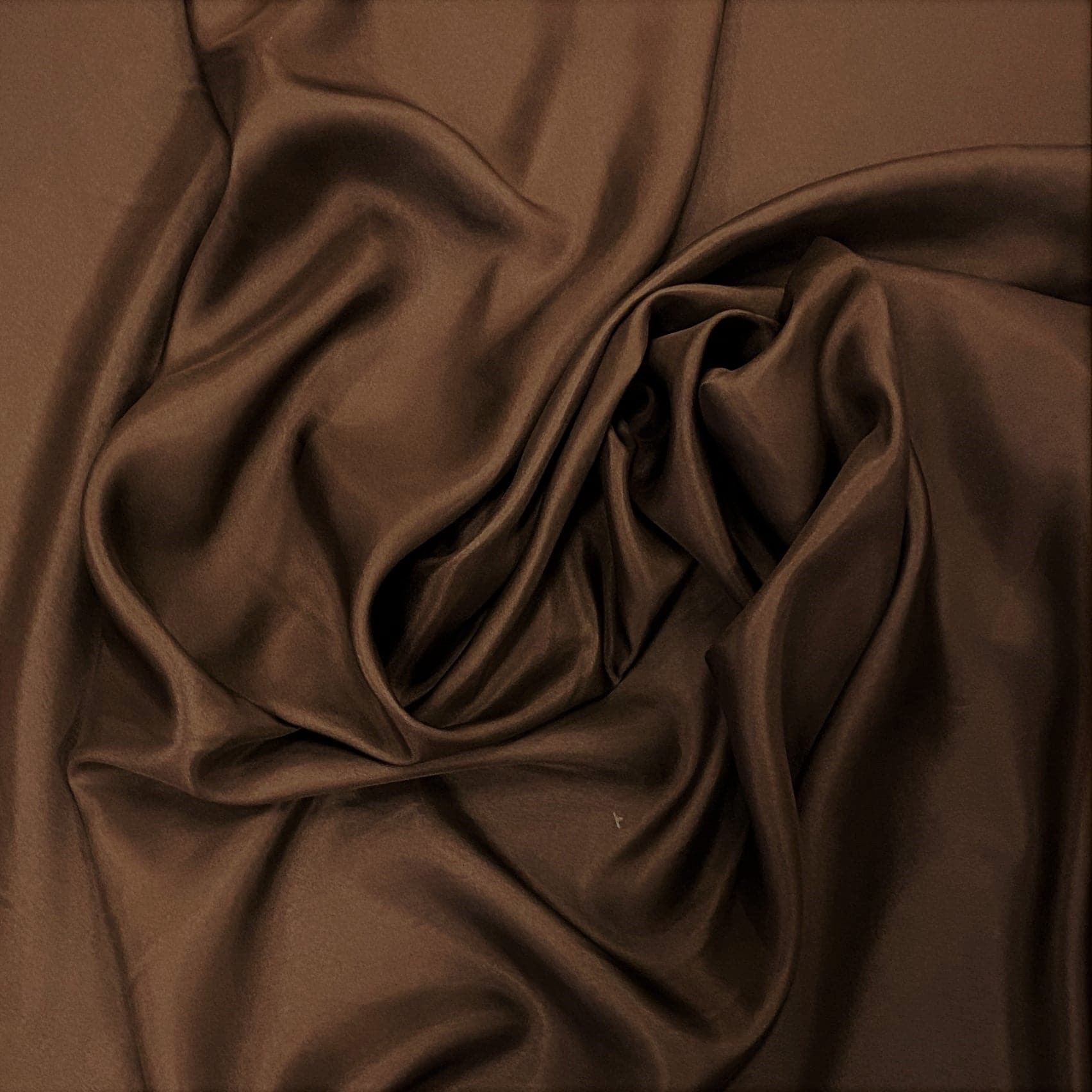 Chocolate Habotai — soft with a light, airy drape and a smooth satin finish, 100% mulberry silk, 140cm wide