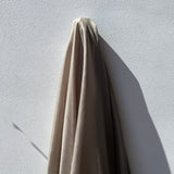 Taupe Habotai — soft with a light, airy drape and a smooth satin finish, 100% mulberry silk, 140cm wide