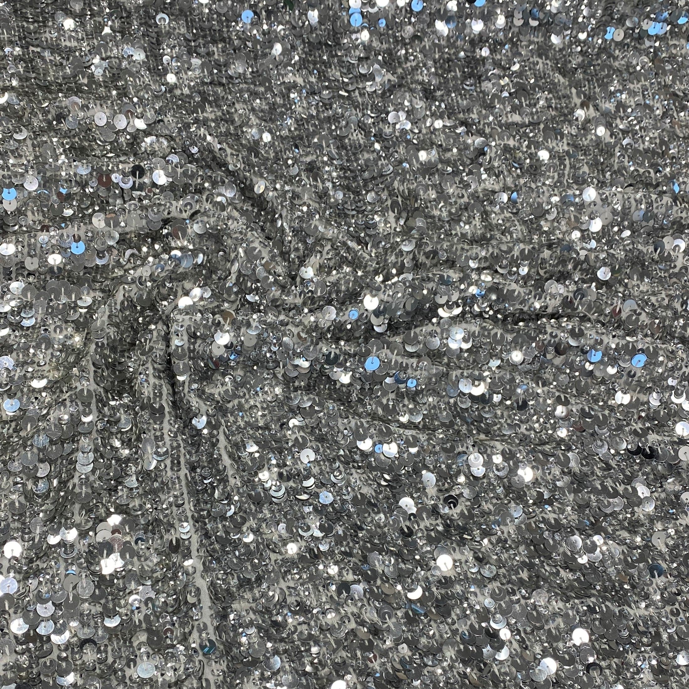Sequin Georgette Silver