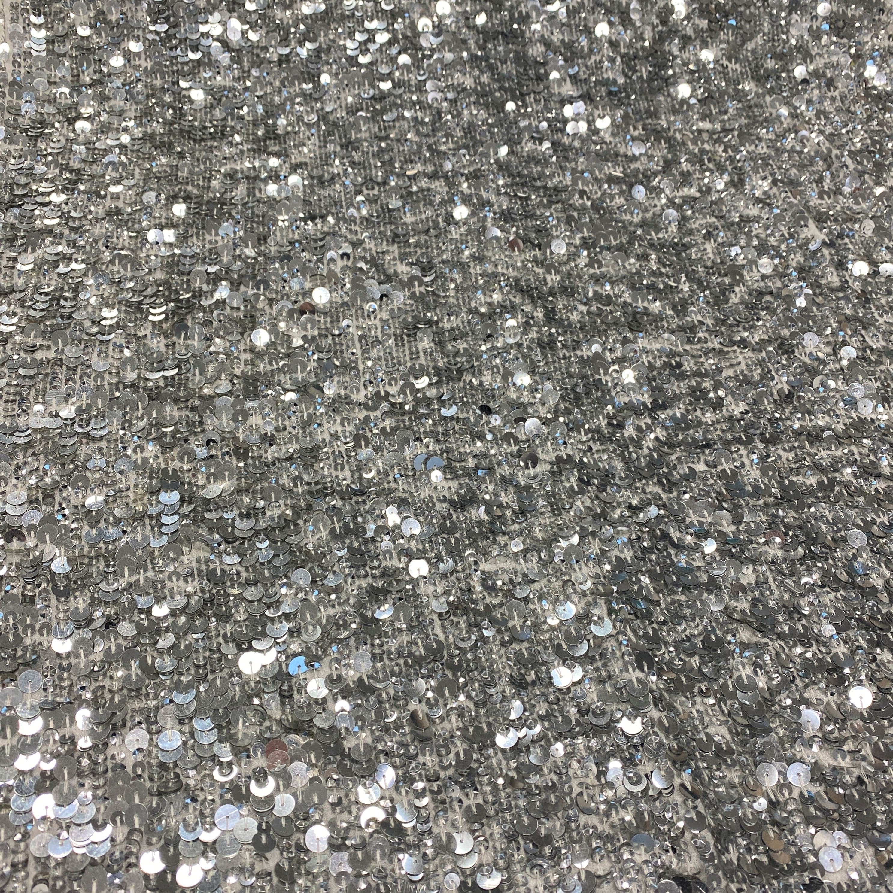 Sequin Georgette Silver