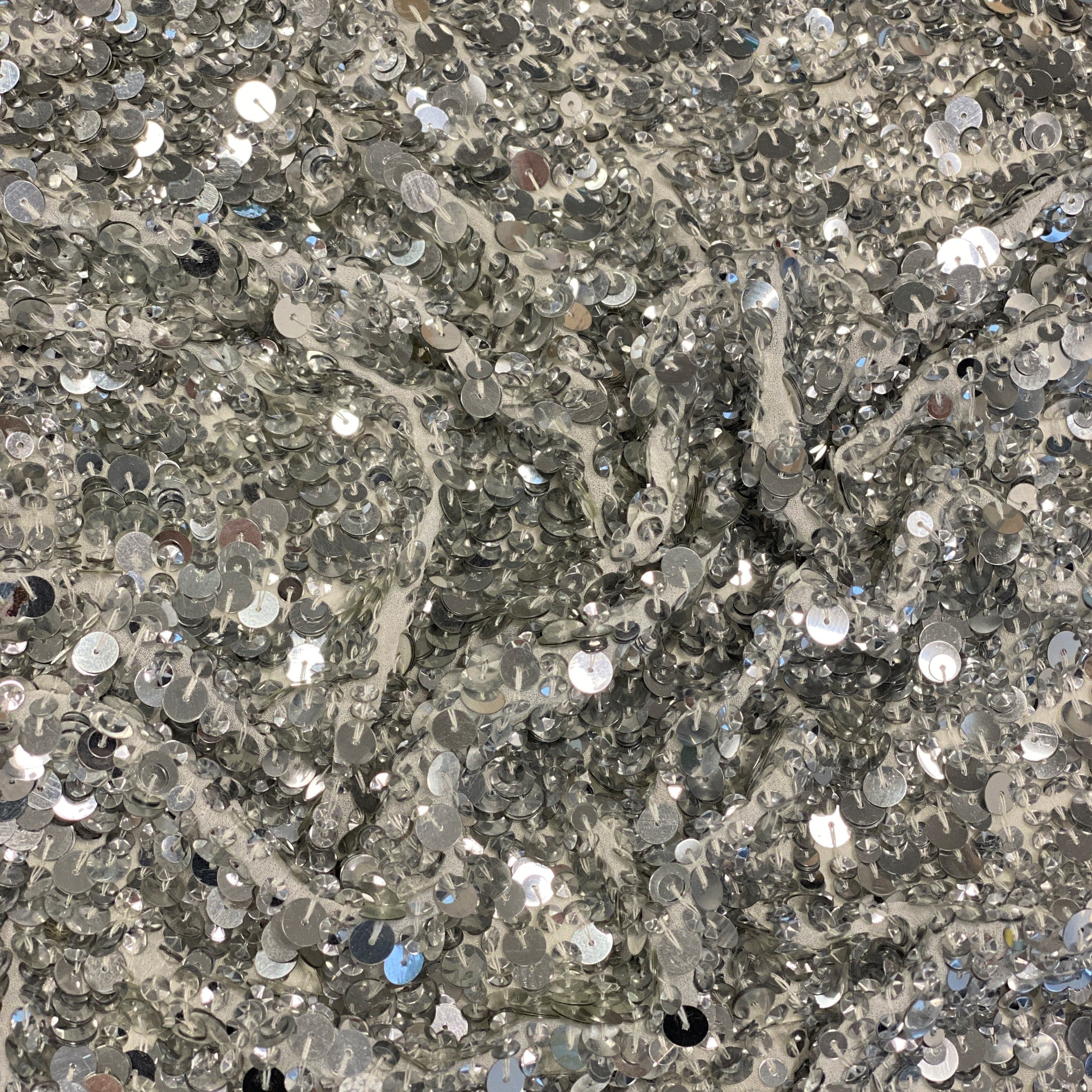 Sequin Georgette Silver