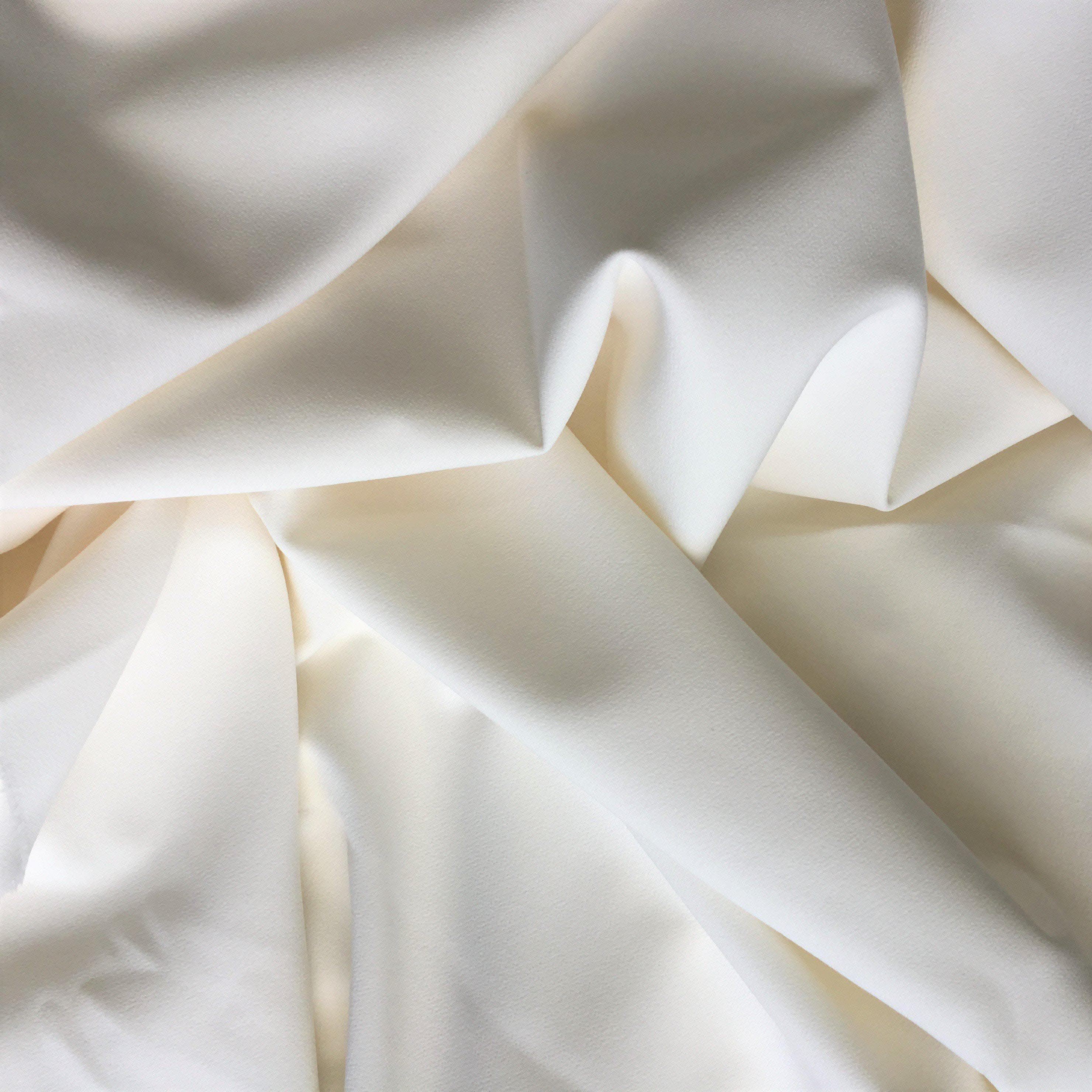 Remnant Stretch Polyester Crepe Ivory