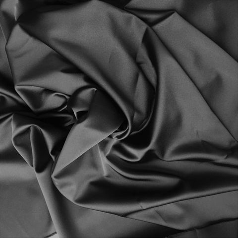Remnant Stretch Polyester Satin Black