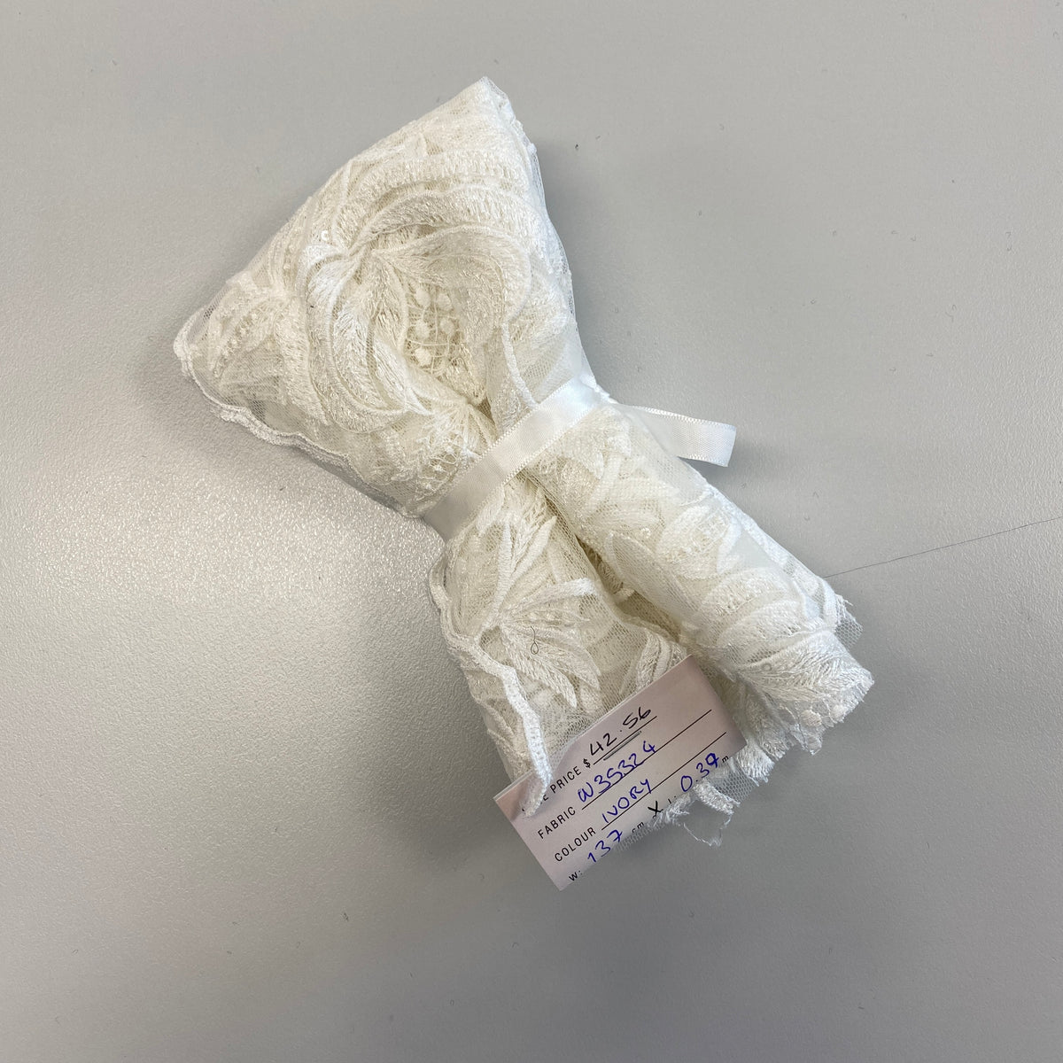 Remnant Embroidered Tulle (W35324) - Ivory
