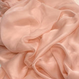 Rose Satin Chiffon — lightweight and sheer with a fluid, airy drape and a smooth satin luster finish, 100% mulberry silk, 140cm wide