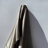 Taupe Sandwash Satin — lightweight and soft with a smooth luster satin finish, 100% mulberry silk, 140cm wide