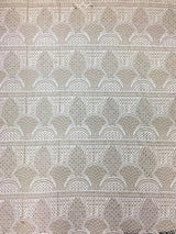Ivory Geometric Embellished Tulle — featuring geometric motifs and hand-beading, 100% nylon, 110cm wide