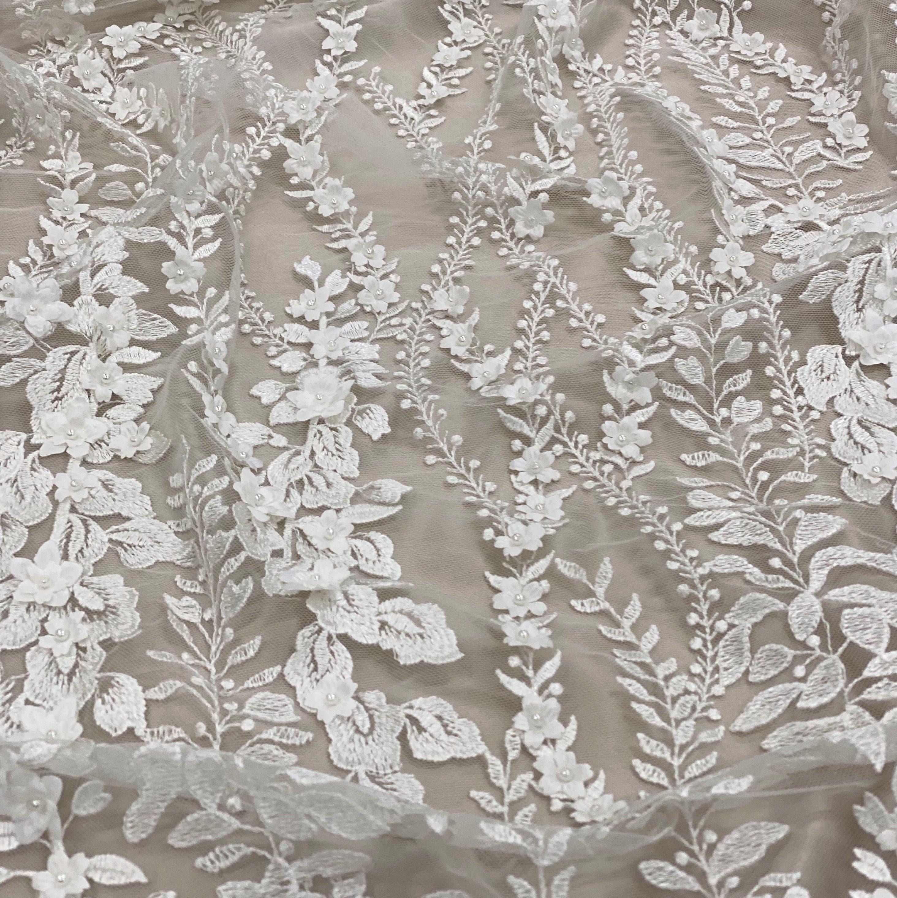 Embellished 3-D Floral Design (VJ12517) Ivory