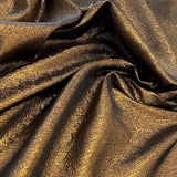 Copper Metallic Jacquard — featuring a woven metallic jacquard design with a soft feel and stiff drape, 140cm wide