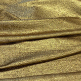 Ochre Metallic Jacquard — featuring a woven metallic jacquard design with a soft feel and stiff drape, 140cm wide