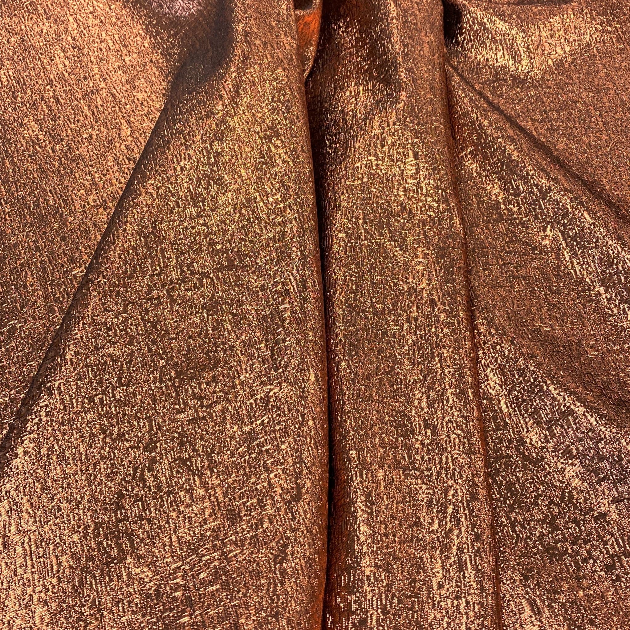 Redwood Metallic Jacquard — featuring a woven metallic jacquard design with a soft feel and stiff drape, 140cm wide