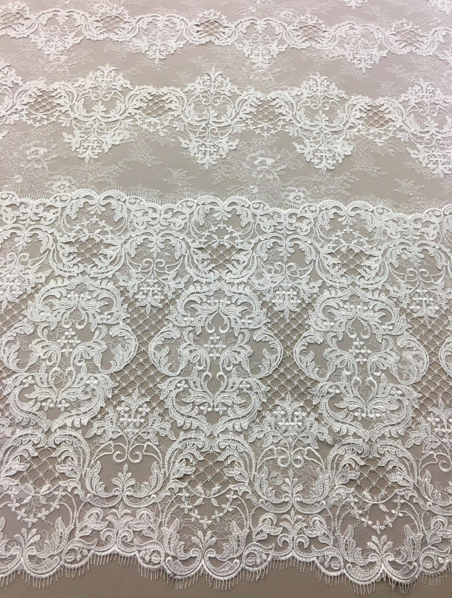Textured Fine Lace (1435) - Ivory