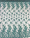 Fine Beaded Lace (1437bd) Aqua PANEL