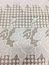 Off White Floral Guipure Lace — featuring floral motifs and Guipure motifs, 120cm wide