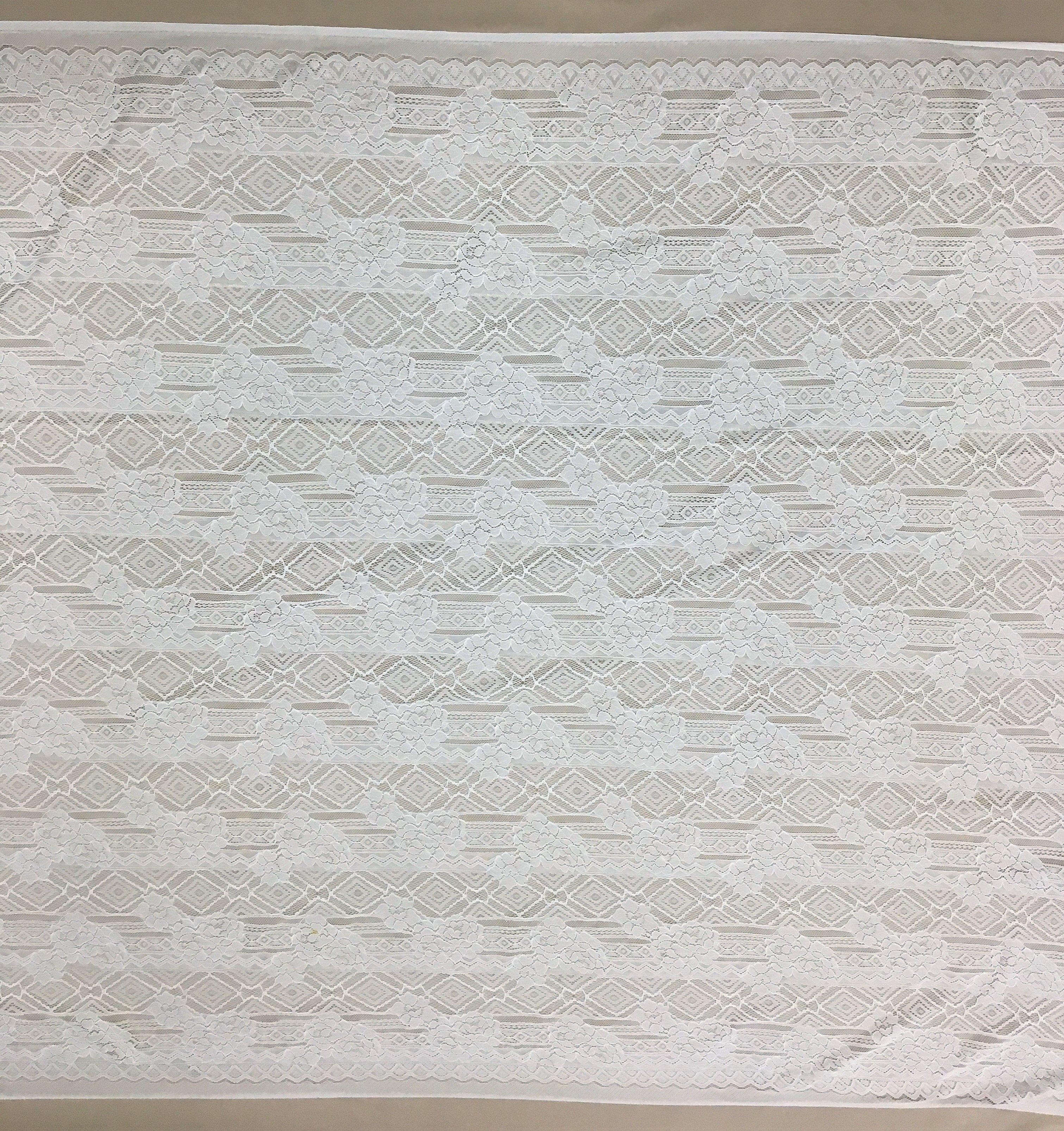 Geometric Stretch Lace (1630) Ivory