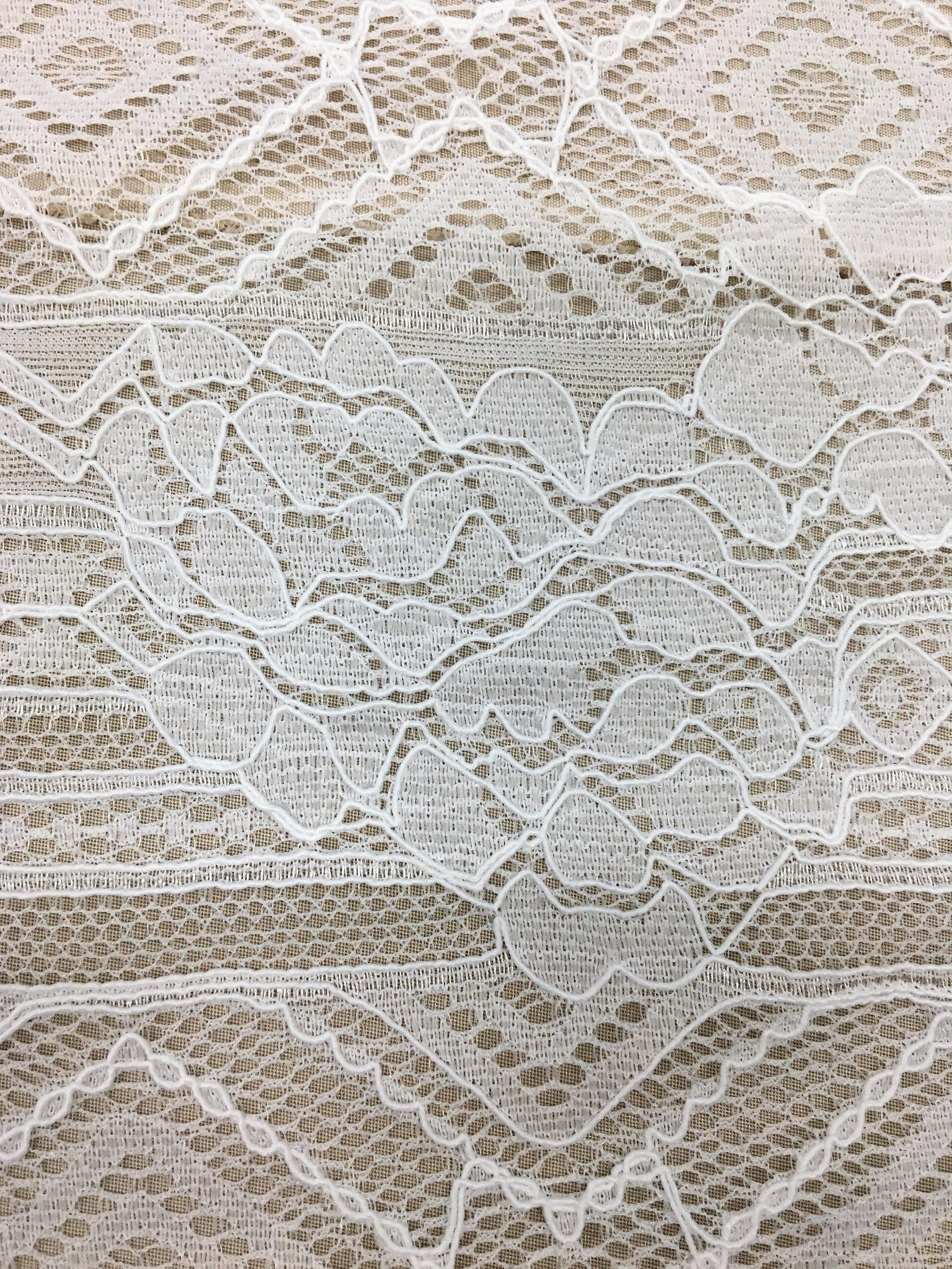 Geometric Stretch Lace (1630) Ivory