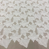 Ivory Floral Lace — featuring floral motifs and geometric motifs, 100cm wide