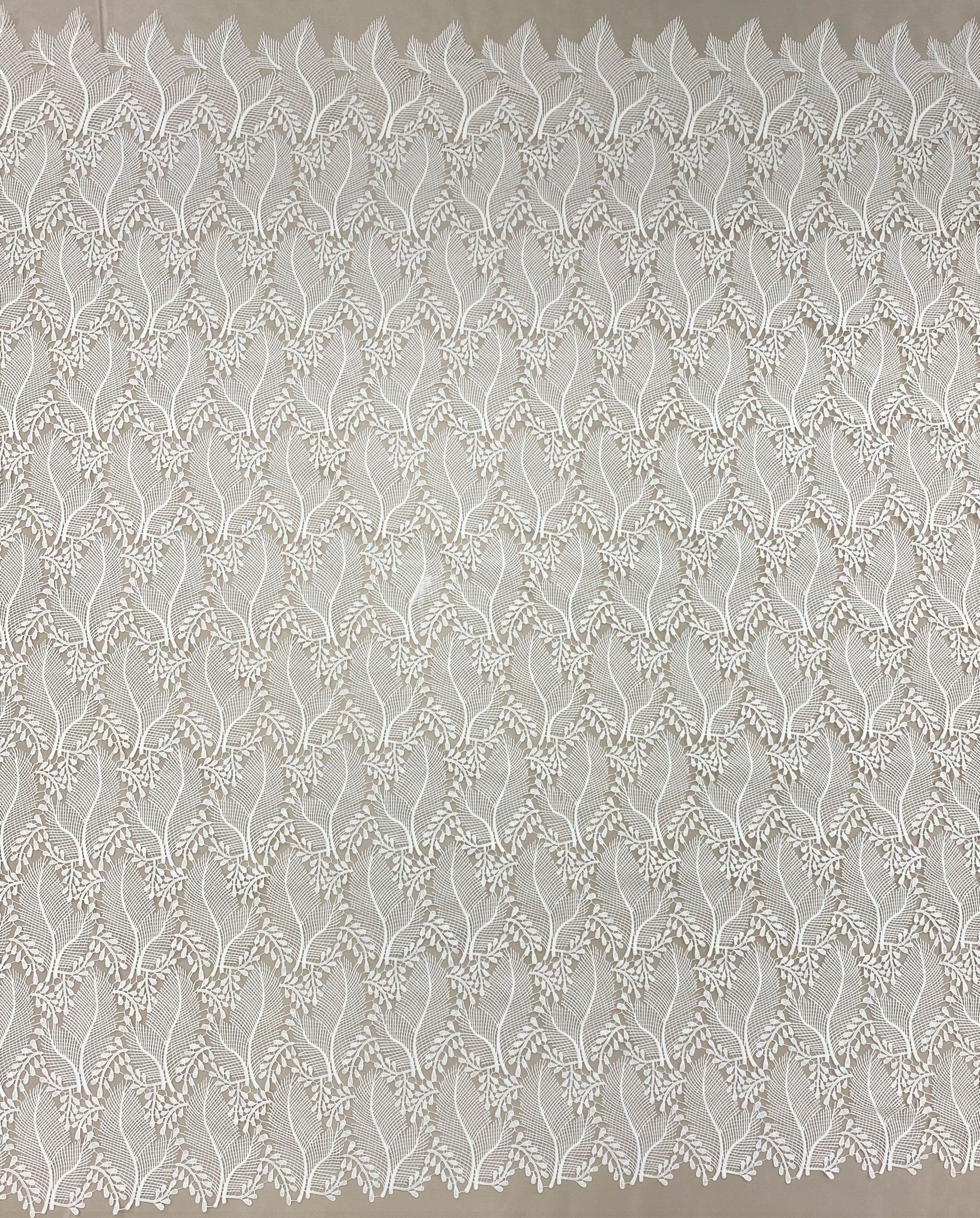 Ivory Leafy Guipure Lace — featuring a leaf design and Guipure motifs, 120cm wide