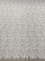 Ivory Leafy Guipure Lace — featuring a leaf design and Guipure motifs, 120cm wide