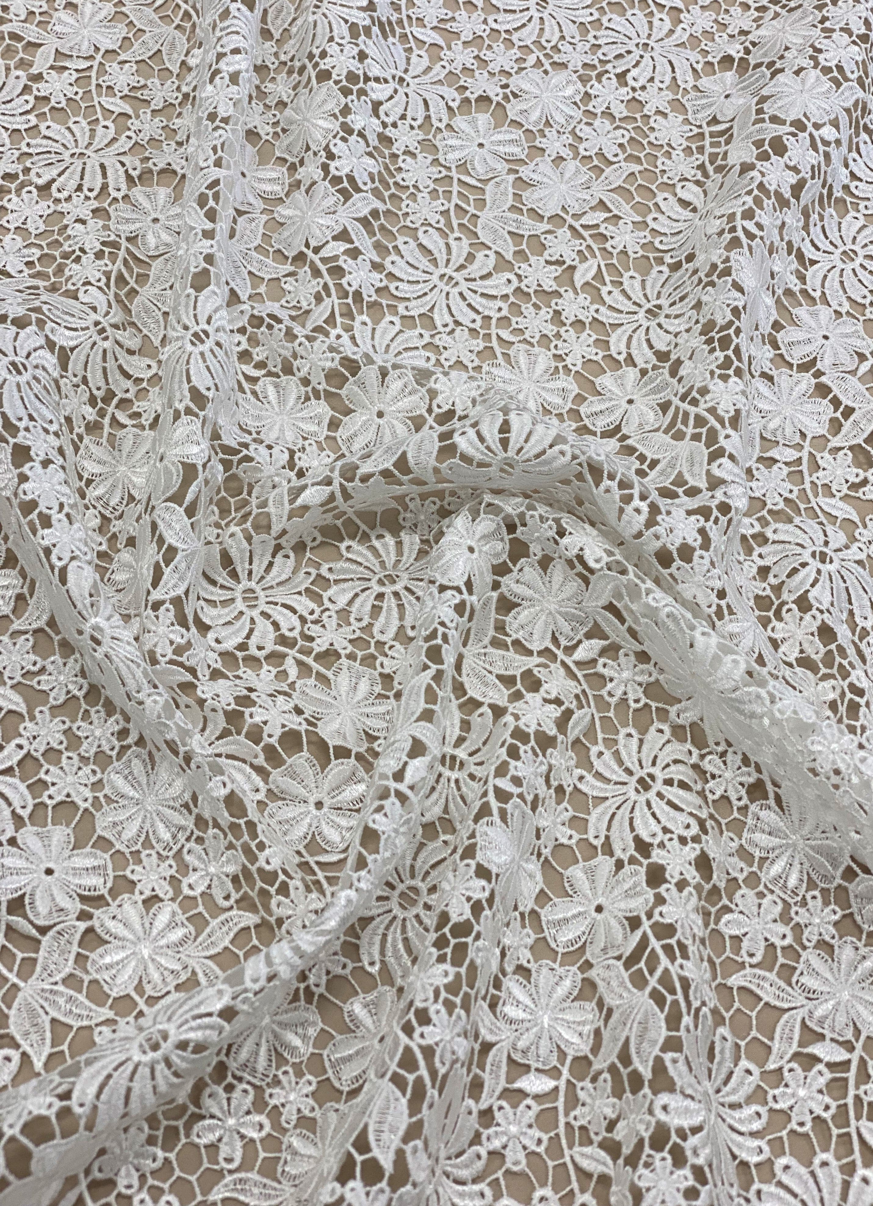 Floral Guipure Lace (1645) - Ivory