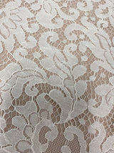 Ivory Corded Fine Lace — featuring scalloped edges and a corded texture, 130cm wide