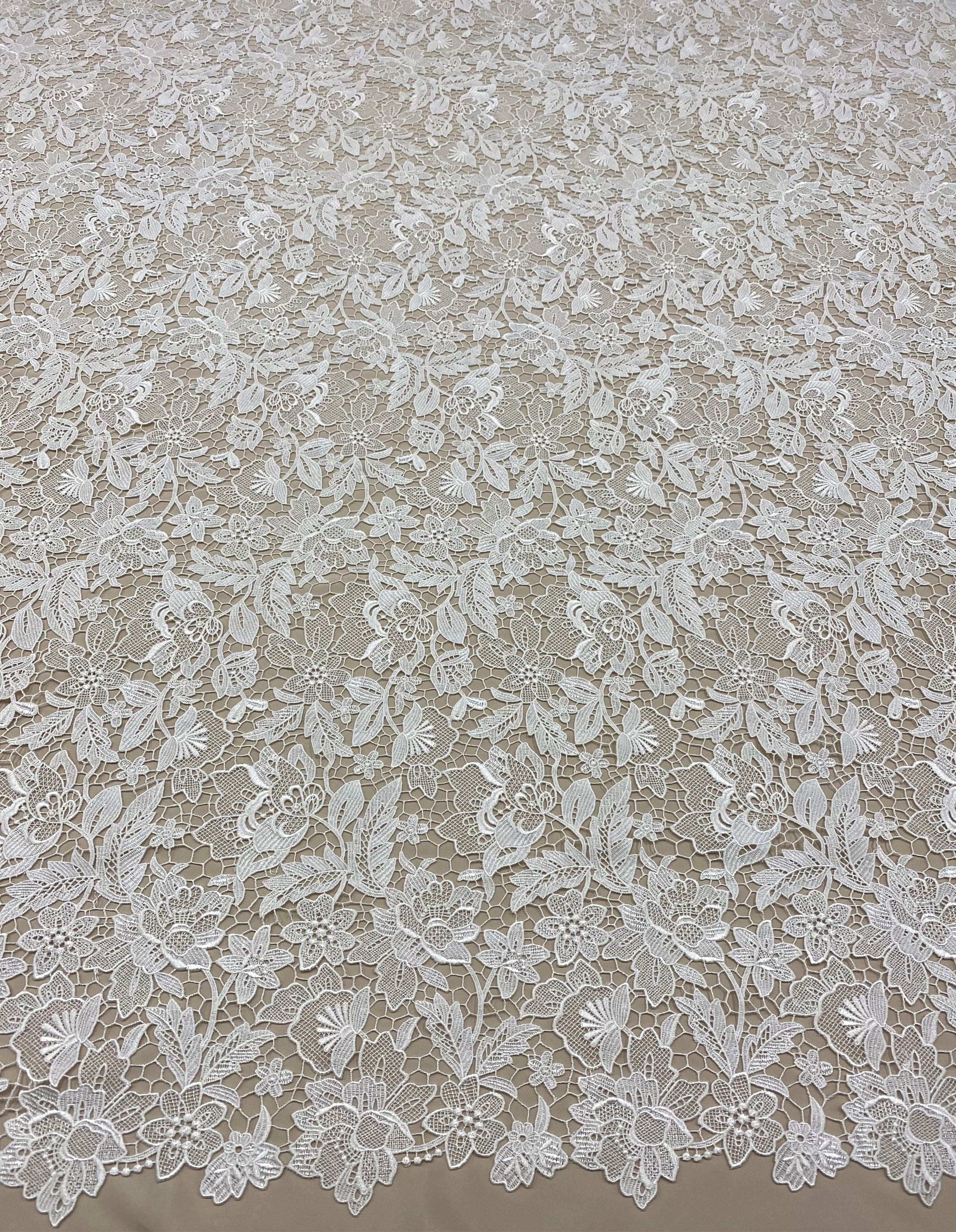 Floral Guipure Lace (1656) - Ivory