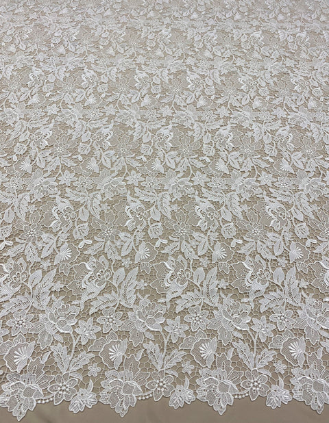 Floral Guipure Lace (1656) Ivory