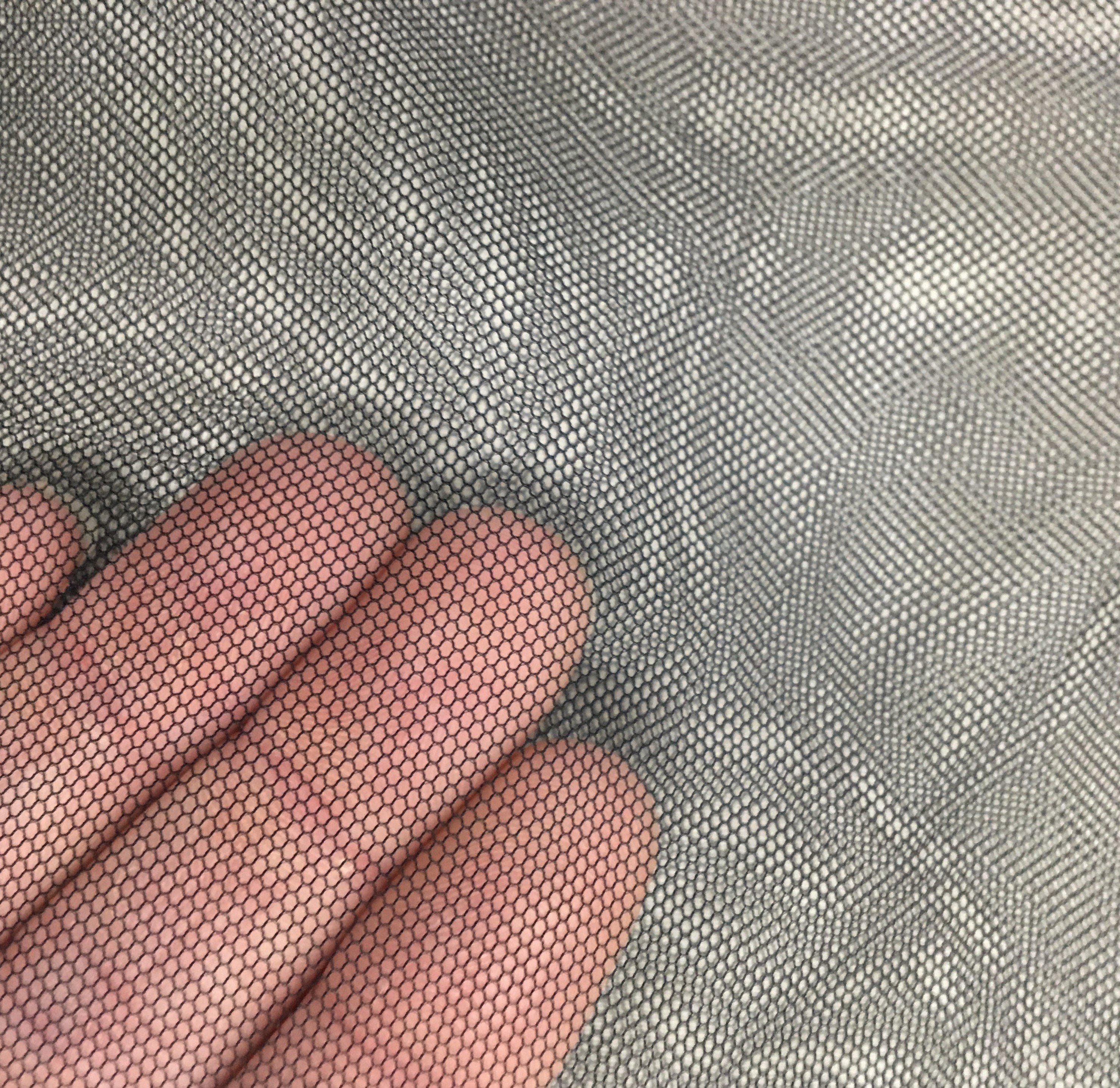 Black 2D Tulle — lightweight and soft, 100% nylon, 300cm wide