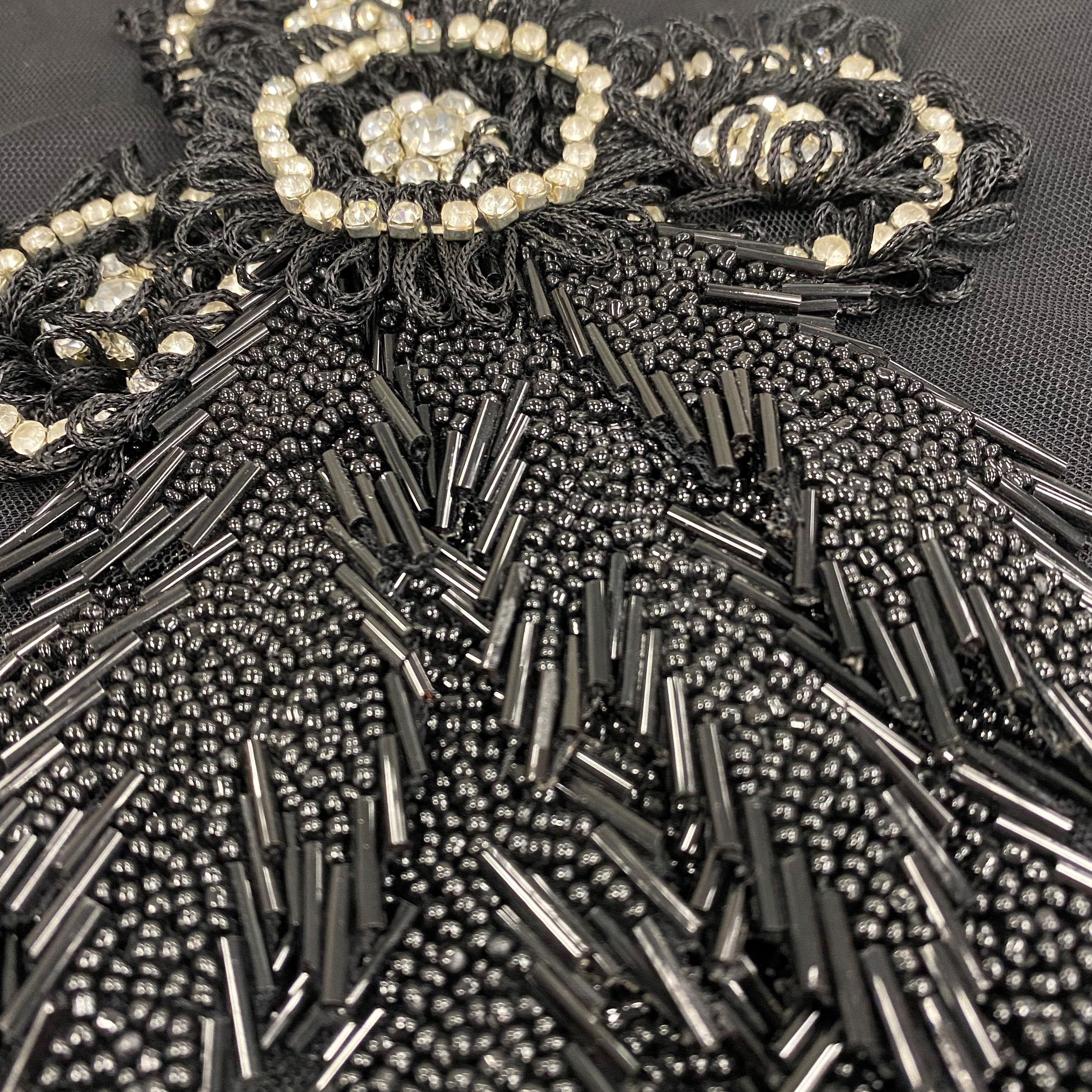 Black Crystal Appliqué — a decorative appliqué with crystal beading