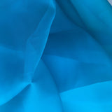 Aquamarine Silk Organza — lightweight, sheer and smooth with a low-sheen finish, 100% silk, 137cm wide