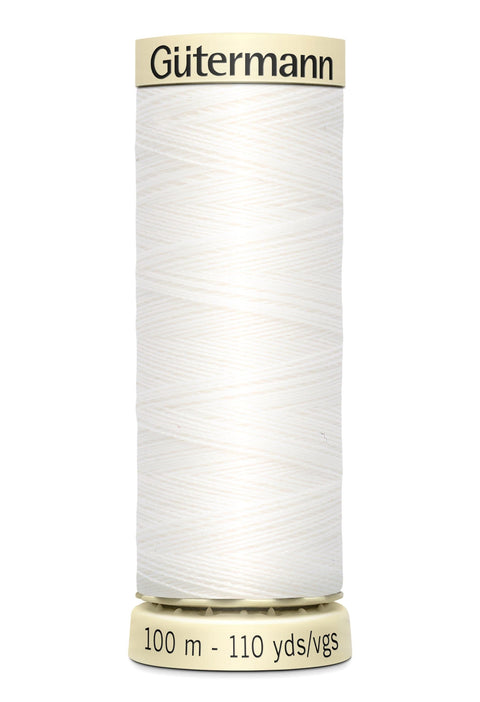 Gutermann Polyester Thread 100m #800 White