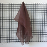 Chocolate Silk Organza — lightweight, sheer and smooth with a low-sheen finish, 100% silk, 137cm wide
