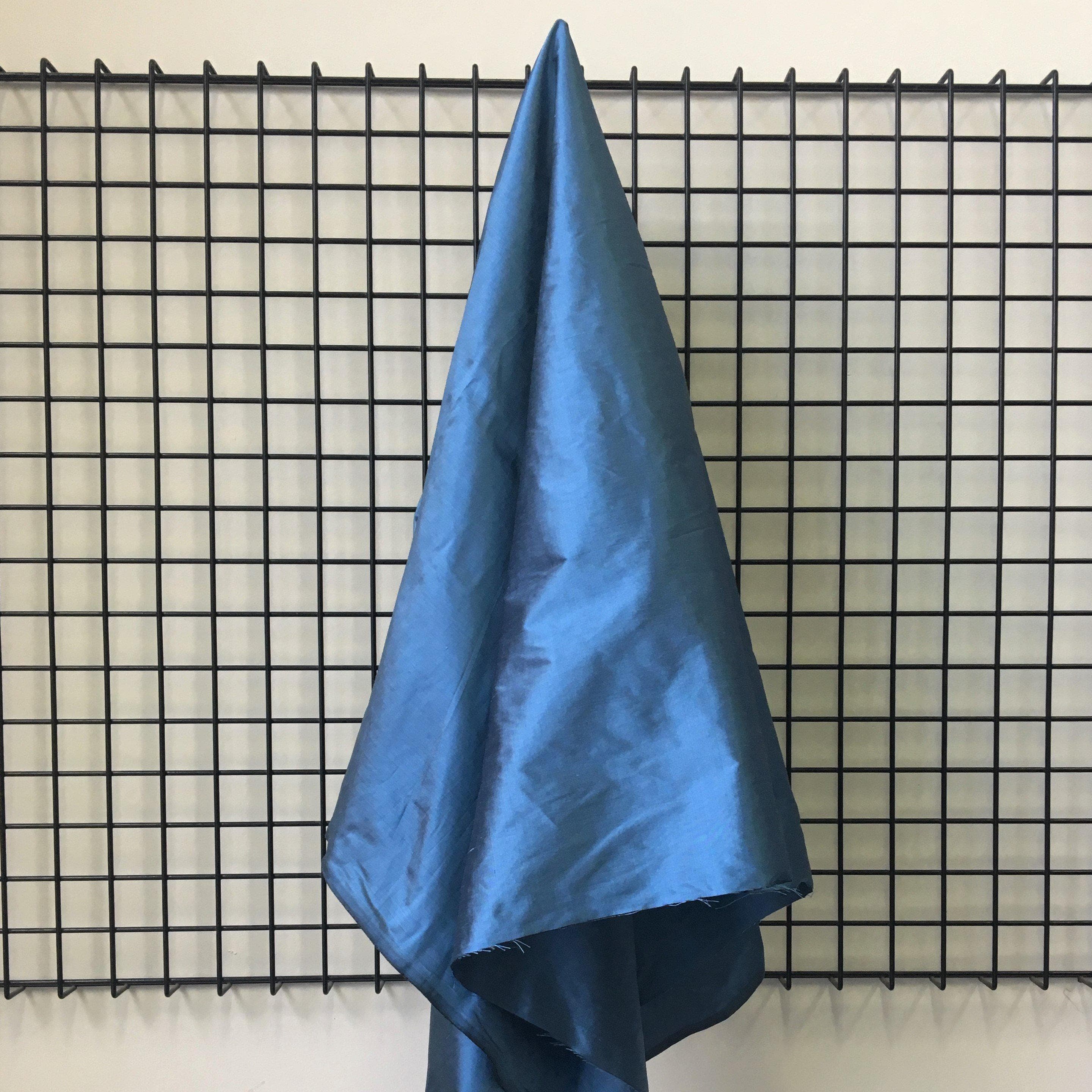 Denim Silk Dupion — mid-weight and crisp with a lightly slubbed texture, 100% silk, 137cm wide