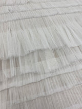 Ivory Pleated Tulle — lightweight and soft, 100% nylon, 140cm wide