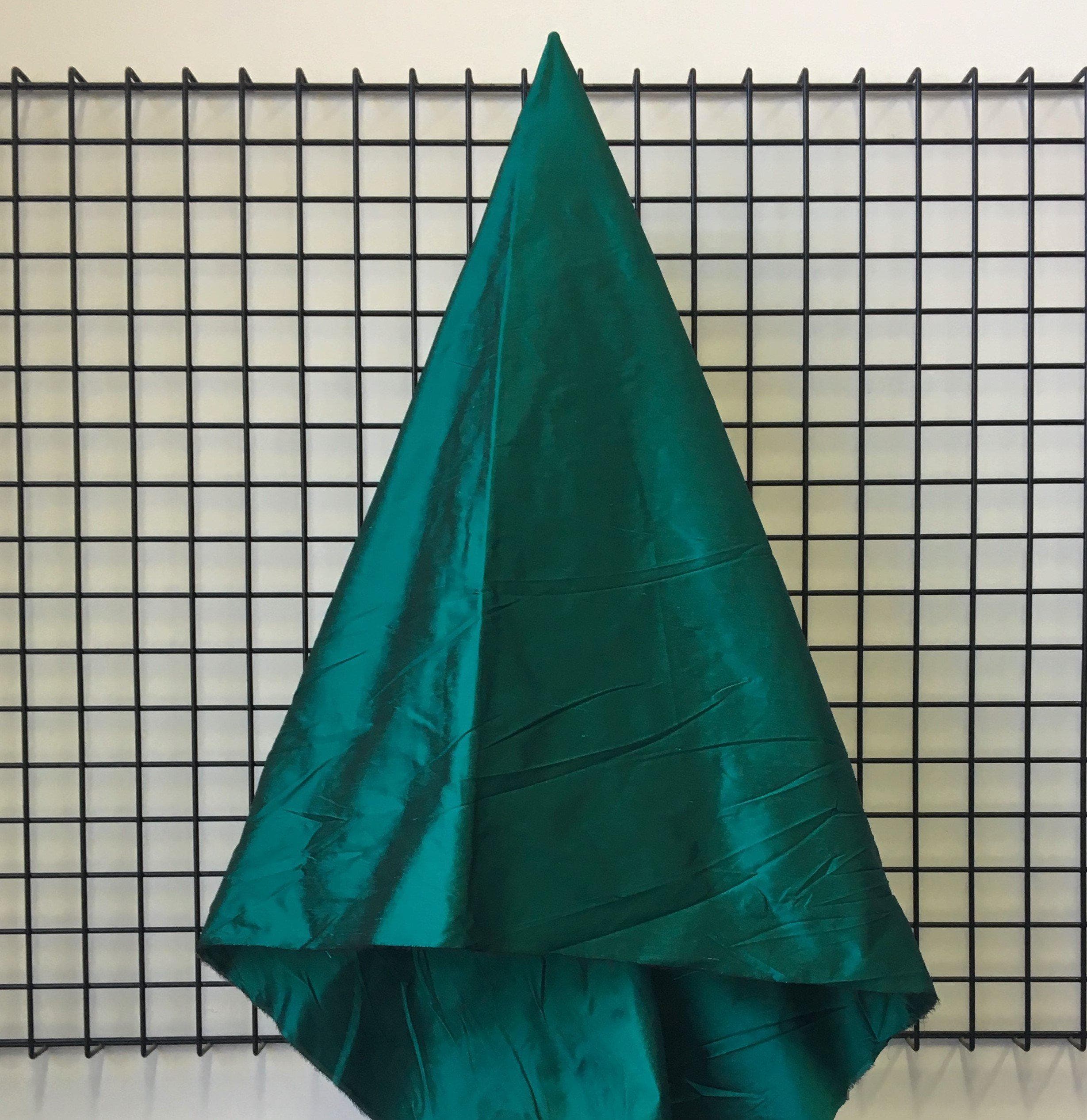 Emerald Silk Dupion — mid-weight and crisp with a lightly slubbed texture, 100% silk, 137cm wide