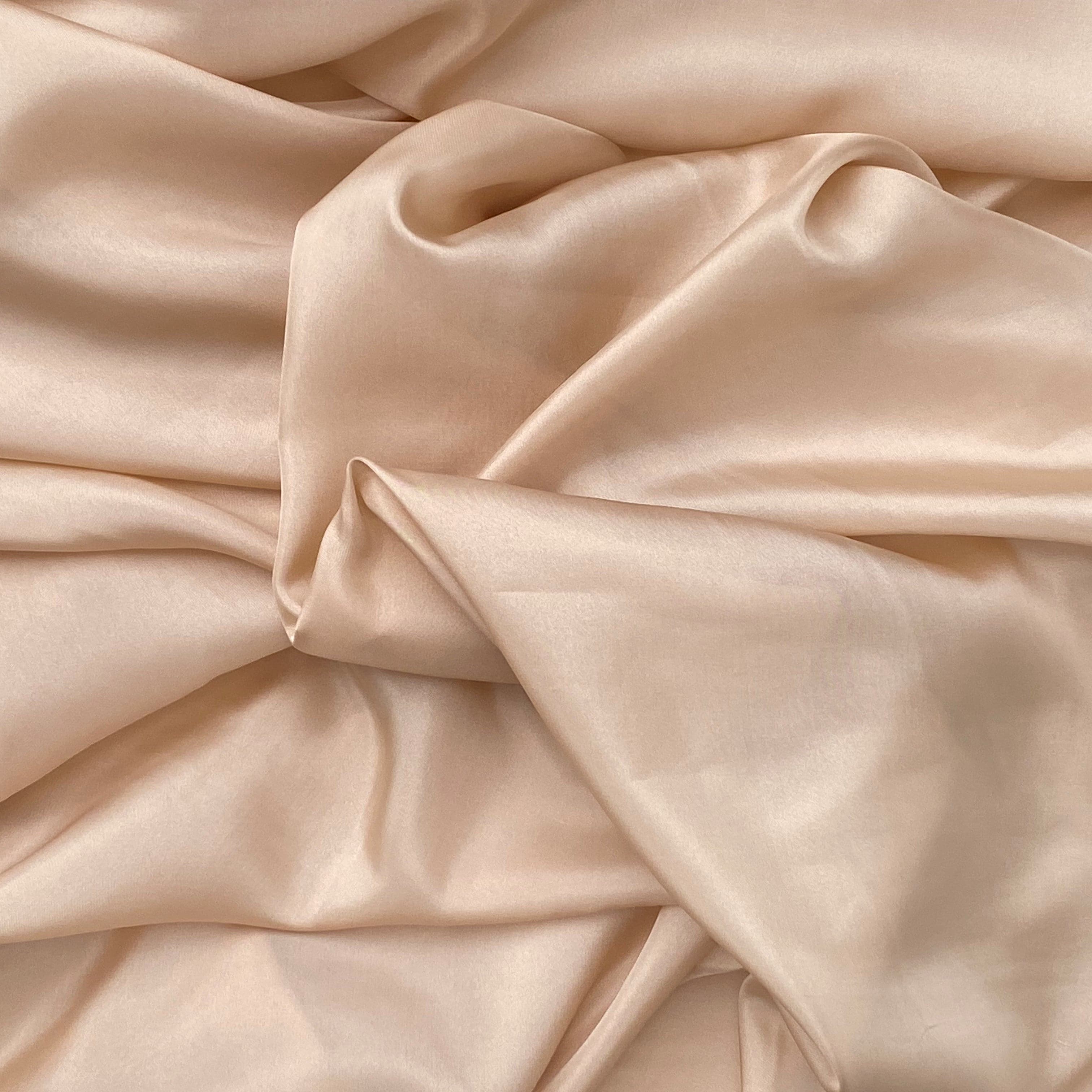 Nude Habotai — soft with a light, airy drape and a smooth satin finish, 100% mulberry silk, 140cm wide
