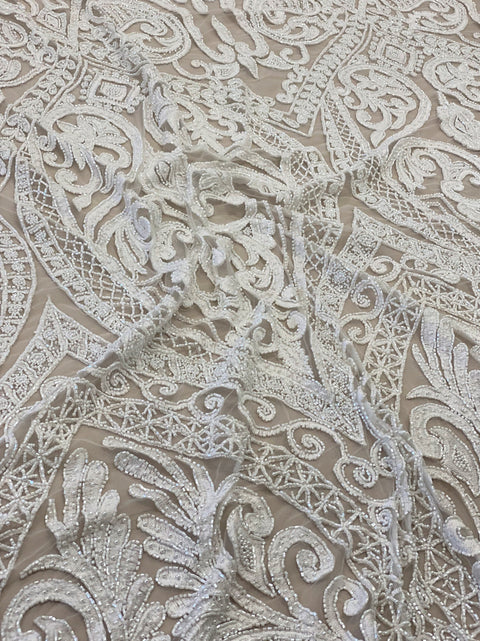 Embroidered Tulle (K24313) Ivory