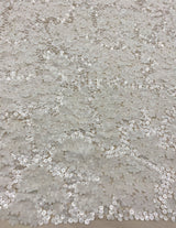 Ivory Sequined Floral Tulle — featuring floral motifs, a 3D floral design and hand-beading, 100% polyamide, 110cm wide