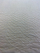 Ivory Embellished Tulle — featuring hand-beading, 100% polyester, 140cm wide
