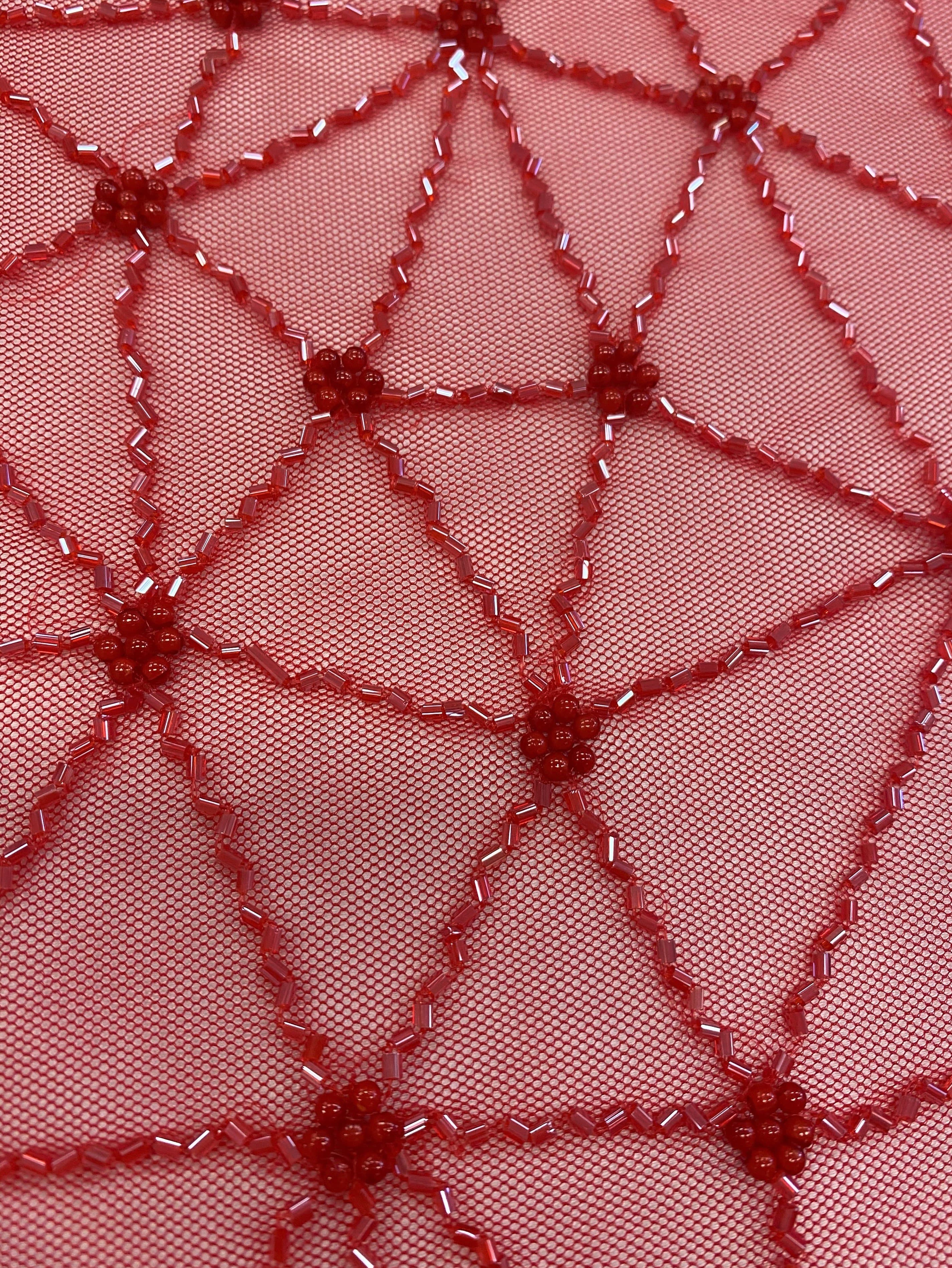 Embellished Tulle — featuring hand-beading, 100% polyester, 140cm wide