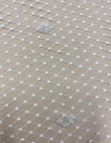 Ivory Beaded Crosshatched Tulle — featuring hand-beading, 100% polyamide, 140cm wide
