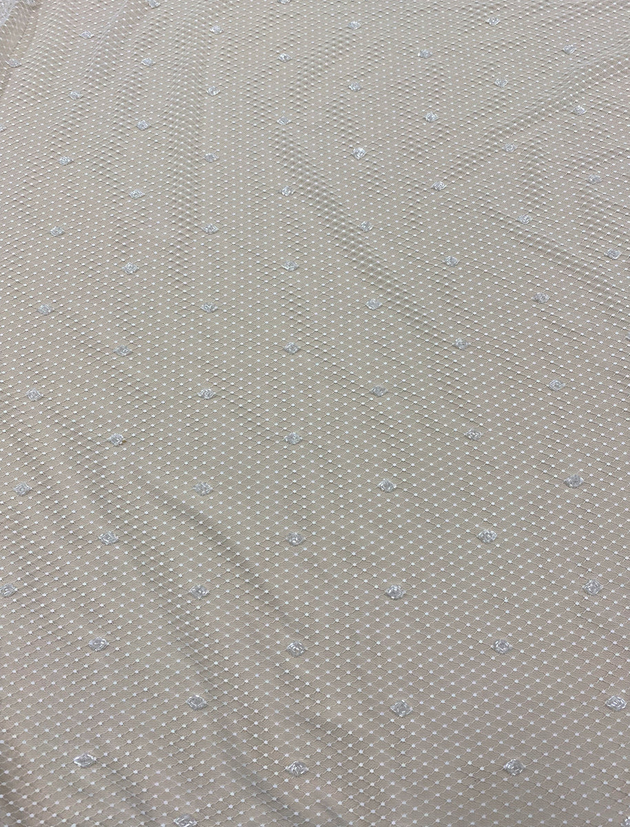 Ivory Emb Beaded Tulle Eb1059 main image 0