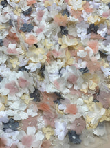 Multi Floral Embellished Tulle — featuring floral motifs, a 3D floral design and hand-beading, 100% polyamide, 105cm wide