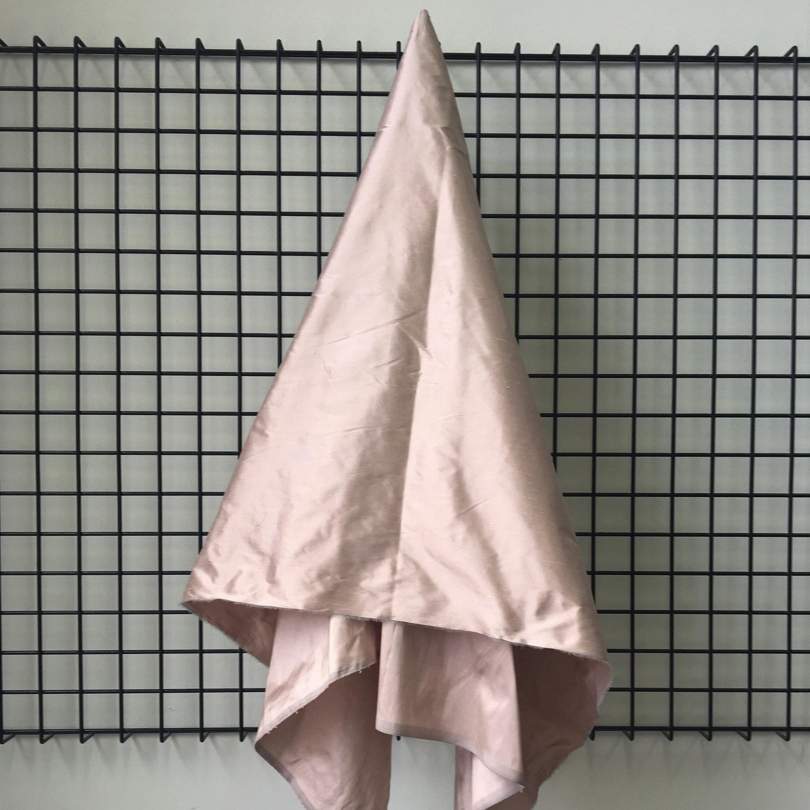 Pearl Silk Dupion — mid-weight and crisp with a lightly slubbed texture, 100% silk, 137cm wide