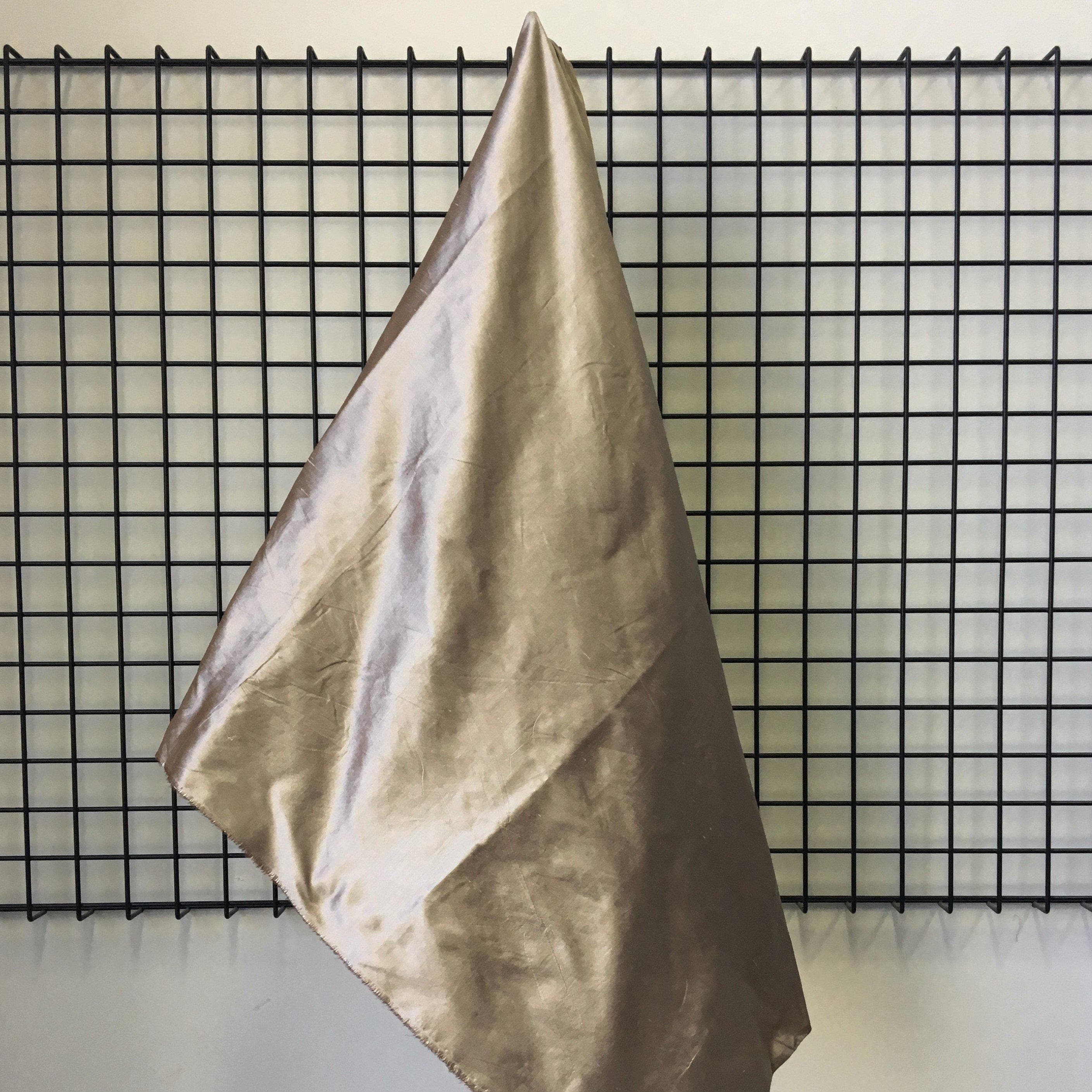Sand Silk Dupion — mid-weight and crisp with a lightly slubbed texture, 100% silk, 137cm wide