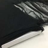 Black Silk Tulle — lightweight, 84% silk 16% polyamide, 180cm wide