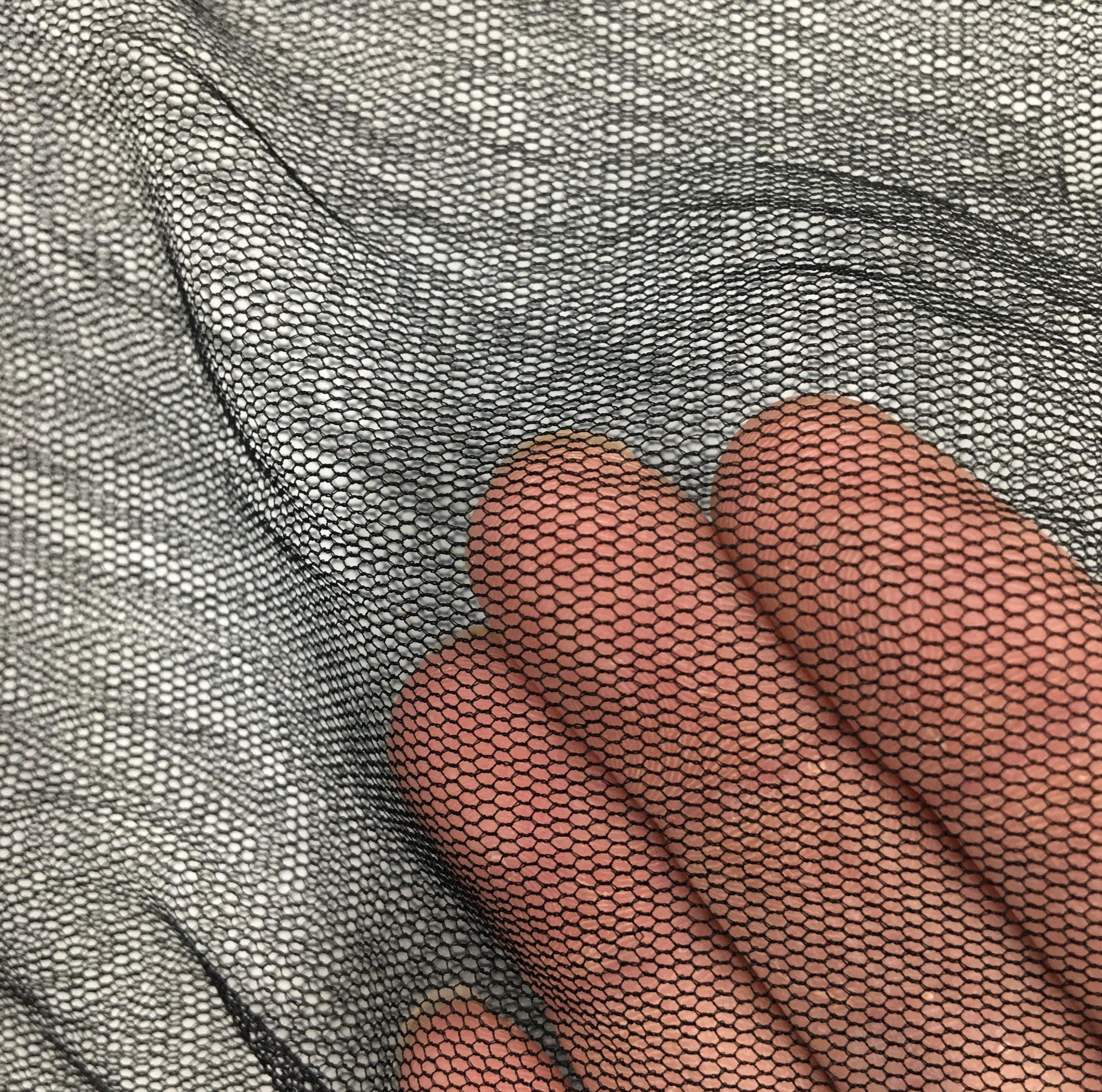 Black Silk Tulle — lightweight, 84% silk 16% polyamide, 180cm wide